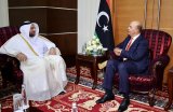 Al-Koni meets with the Qatari Minister of State for Foreign Affairs.