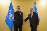 Al-Mnifi meets with Guterres.