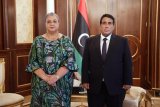 Al-Menfi discusses with Tetteh the latest security developments in the capital, Tripoli.