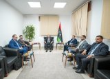 Al-Baour discusses with a Syrian delegation ways to strengthen bilateral relations and joint cooperation.