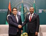 Al-Menfi meets with the Ethiopian PM.