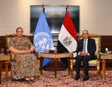 Egyptian Foreign Minister meets with Tetteh.