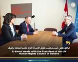 Al-Baour meets with the president of the UN HRC in Geneva.
