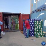Container of alcoholic beverages seized at Tripoli Seaport.
