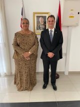 Tetteh meets with the British Minister for the Middle East and North Africa.
