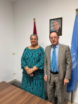 Tetteh meets with the Russian Ambassador to Libya.