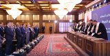 Newly elected mayors and members of municipal councils take the legal oath before Dabaiba.