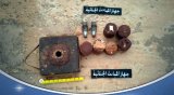 Anti-vehicle mines, shell fuses and hand grenades found on a farm in the Qasr Bin Ghashir area