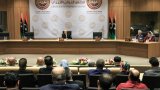 The House of Representatives session begins at the House's headquarters in Benghazi.
