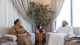 Tetteh meets with the Minister of State of the State of Qatar.