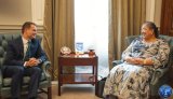 Tetteh meets with British Minister of State for the Middle East and North Africa.