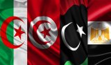 The foreign ministers of Egypt, Tunisia, and Algeria, at the conclusion of their meeting in (…)